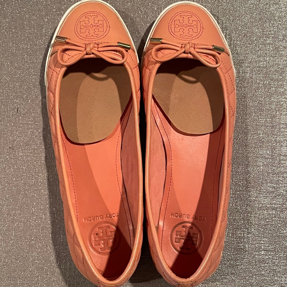 Tory Burch Quilted Leather Bow Flats